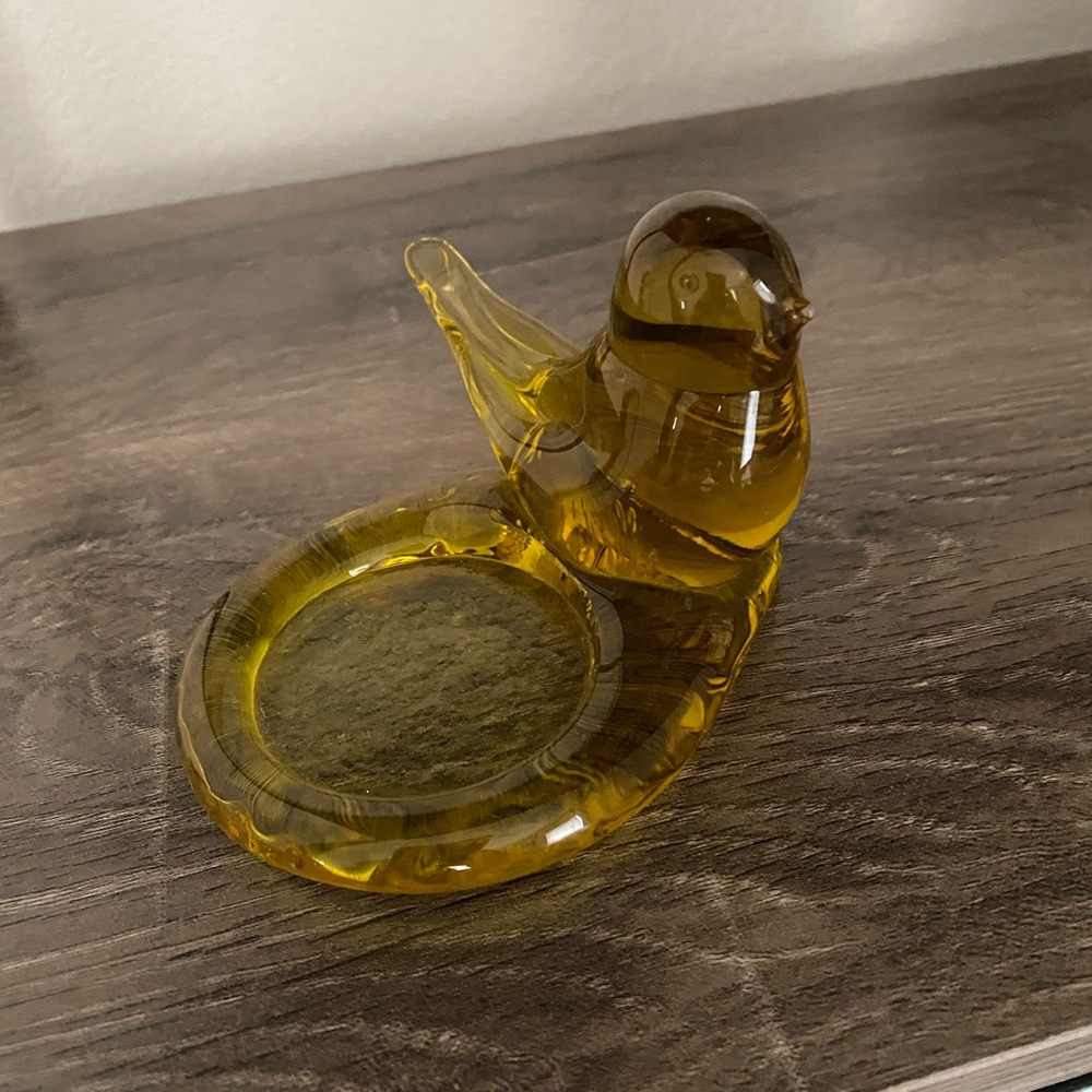 Golden Canary Titan Art Glass with votive